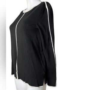 Calvin Klein Business Casual Long Sleeve Sweater Top Black and White XS